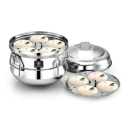 Eleven Rings 4 Plates Stainless Steel Square Idli Stand/Idli Maker Makes 16 Square Idlis at Once. (4 Plate Square Idli)