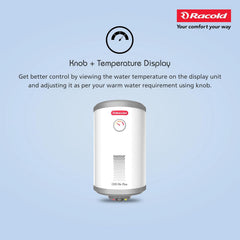Racold CDR DLX Plus 35L Vertical Energy Efficient Storage Water Heater(Geyser) with Free Standard Installation & Pipes | Temperature Display | Temperature Knob | Titanium Enameled Coating