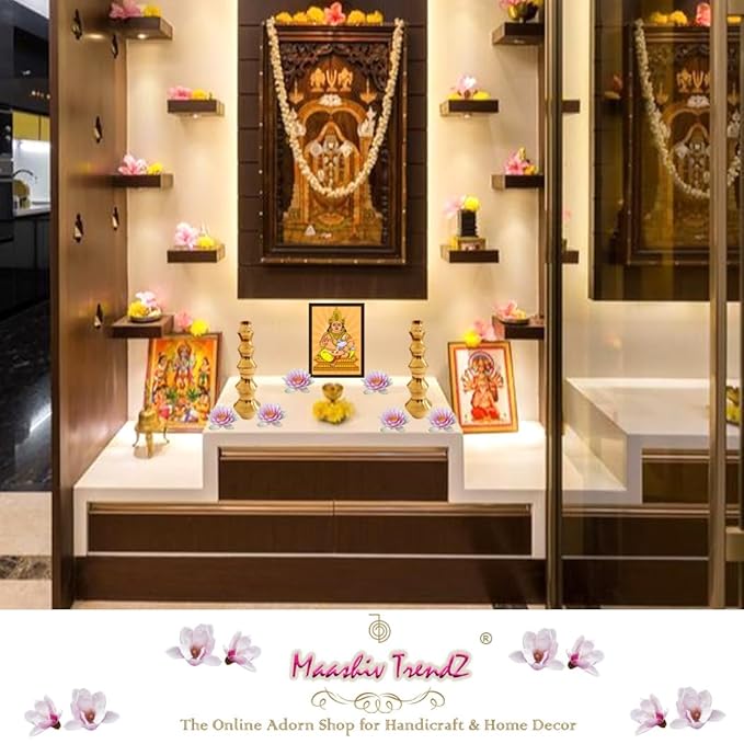 MAASHIV TRENDZ Brass Glossy Finish Kubera Panai/Lakshmi Kubera Pot | Gubera Panai/Lakshmi Kubera