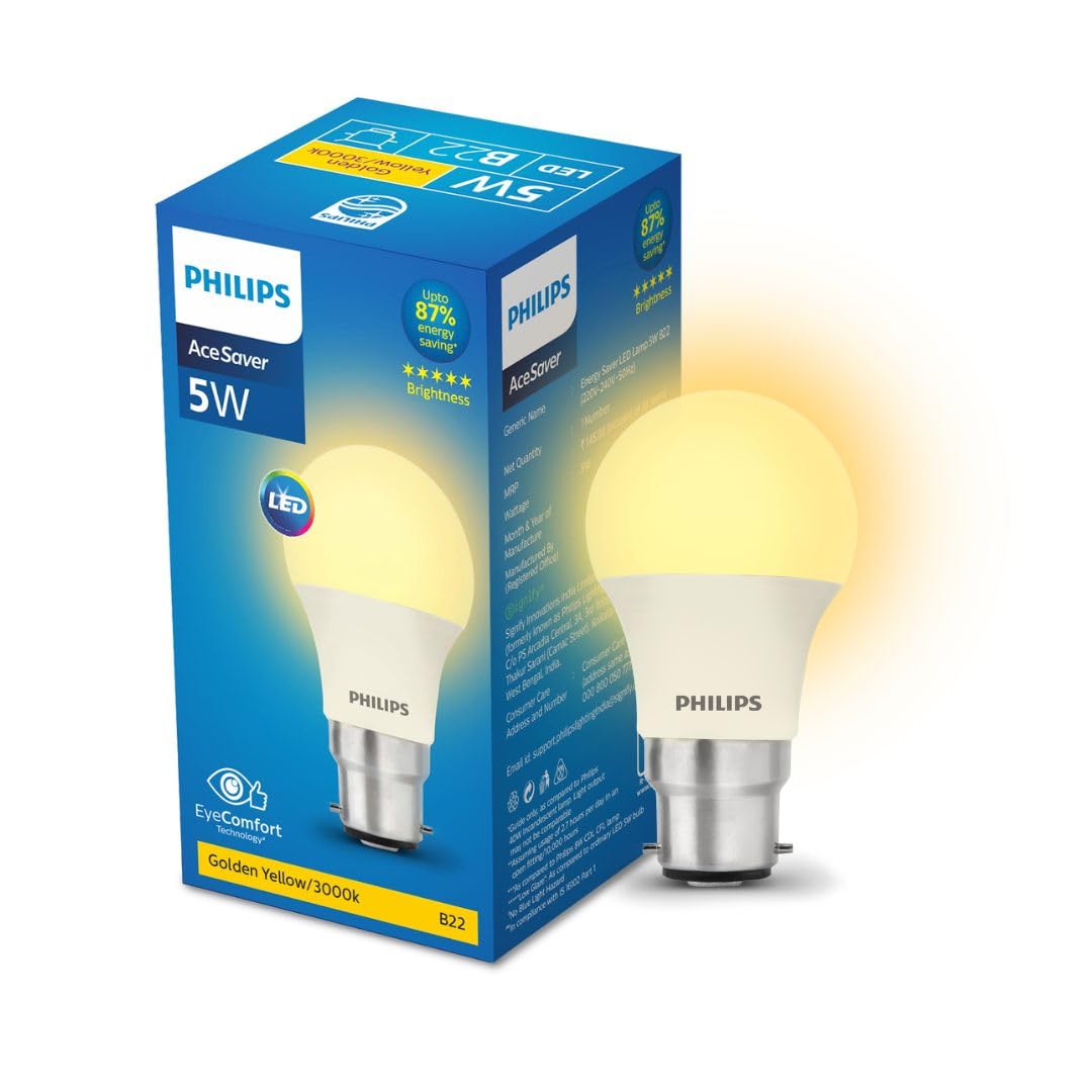 Philips 5-watt LED Bulb - AceSaver LED Bulb (Pack of 2) (Warm White, B0C8NNXRJR)