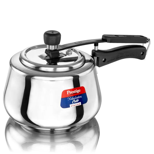 Prestige 3Litre Stainless Steel Nakshatra Cute Svachh Pressure Cooker|Deep Inner lid for spillage control|Induction compatible|3 layers sandwich bottom|Heavy gauge body|5 years warranty|ISI Certified