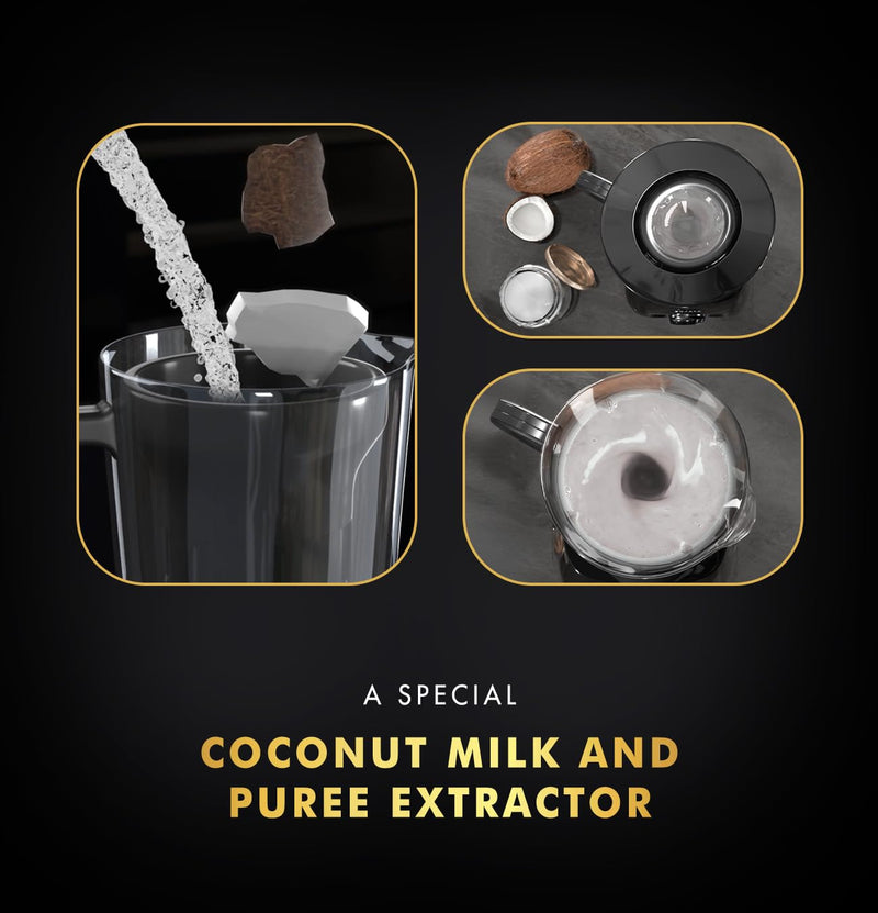 Sujata MG03 Mixer Grinder|1000 Watts Double Ball Bearing Motor|24000 RPM|Non-Stop 90 Mins Running|4 Jars including 1750ml Blender with Coconut Milk Extractor, 1500ml, 1000ml, 500ml Jar|Red & Black
