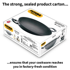 Hawkins Futura 4 Litre Deep Fry Pan, Non Stick Kadai, Round Bottom Kadhai, Big Non Stick Kadai, Black (NK40)