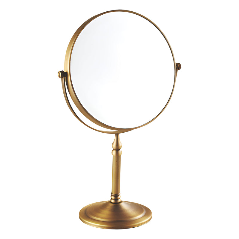 Plantex Premium Brass Magnifying Mirror/Dual Side Makeup Mirror with Stand/Shaving Mirror for Bathroom with 5x/1x Magnification (8 Inch-Brass Antique/Tabletop)-1