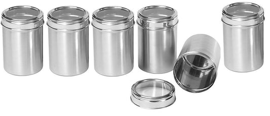 Dynore Stainless Steel Set of 6 See Through Canister Capacity 500 ml Each