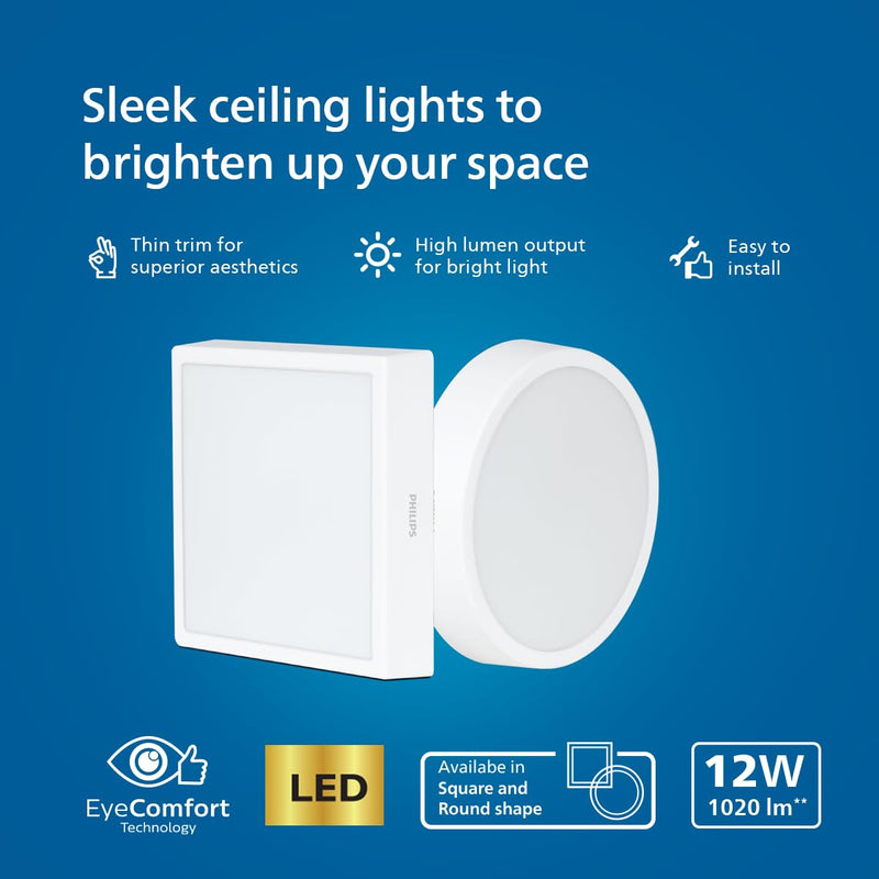 Philips 12 Watt Round Slim Surface Ceiling Light