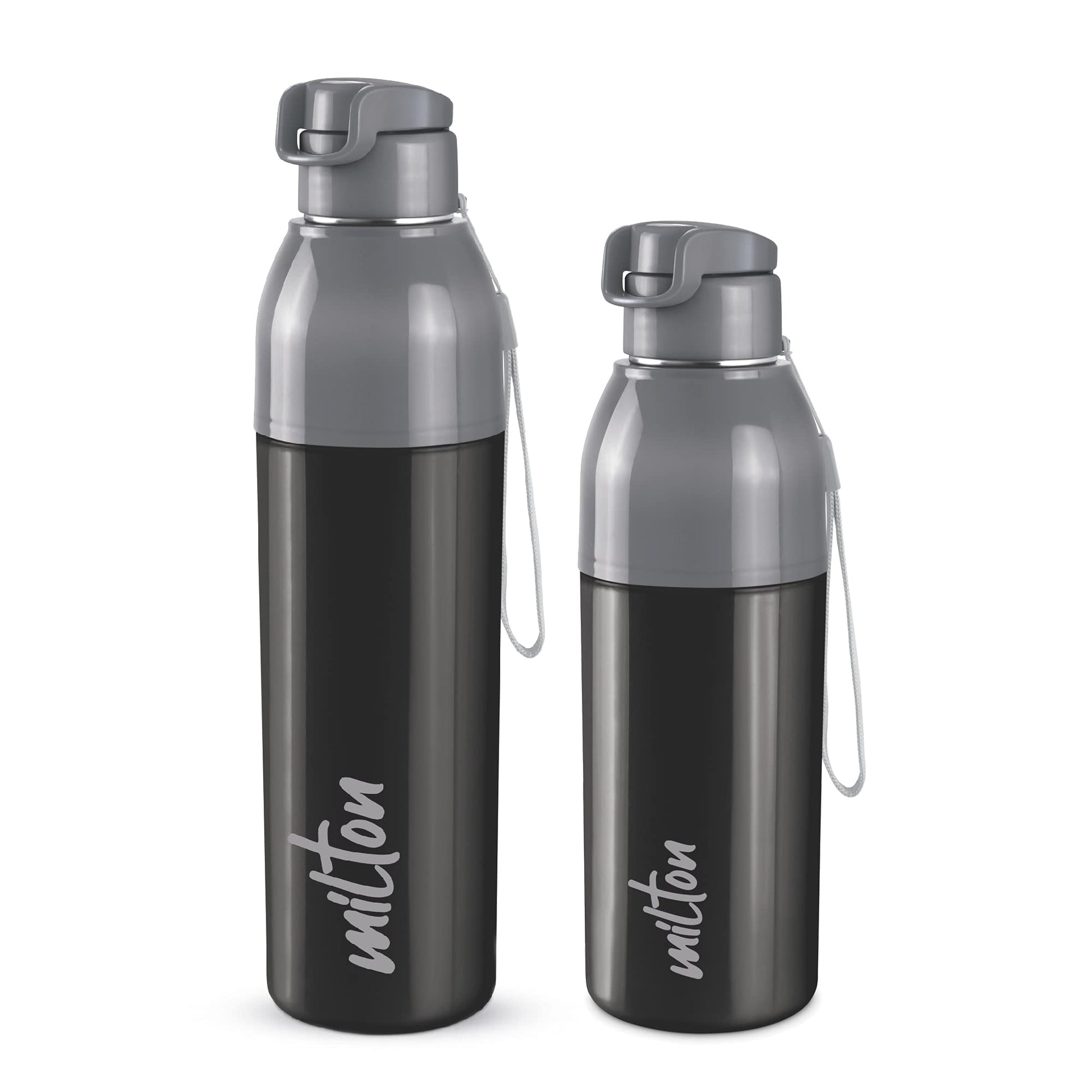 Milton Water Bottle Steel Convey 900 PU Insulated, Inner Stainless Steel Hot & Cold Bottle, 630 ml, Leak Proof, BPA Free, Ideal for Home, Office, Gym, Travelling, Black