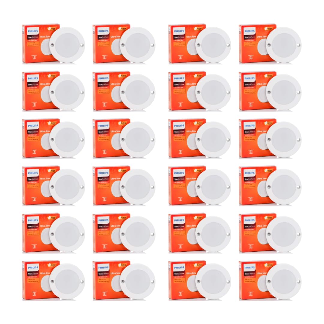 Philips 3W StarSurface Striker Cabinet Warm White Flush Mount Ceiling Lamp (Pack of 24)
