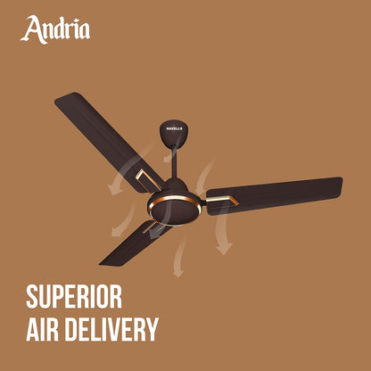 Havells Andria 1200mm Ceiling Fan | Dust Resistant | Ideal for Modern Interiors | Superior Air Delivery | Watt: 60W | 2 Years Manufacturer Warranty (Pack of 1, Espresso Brown)