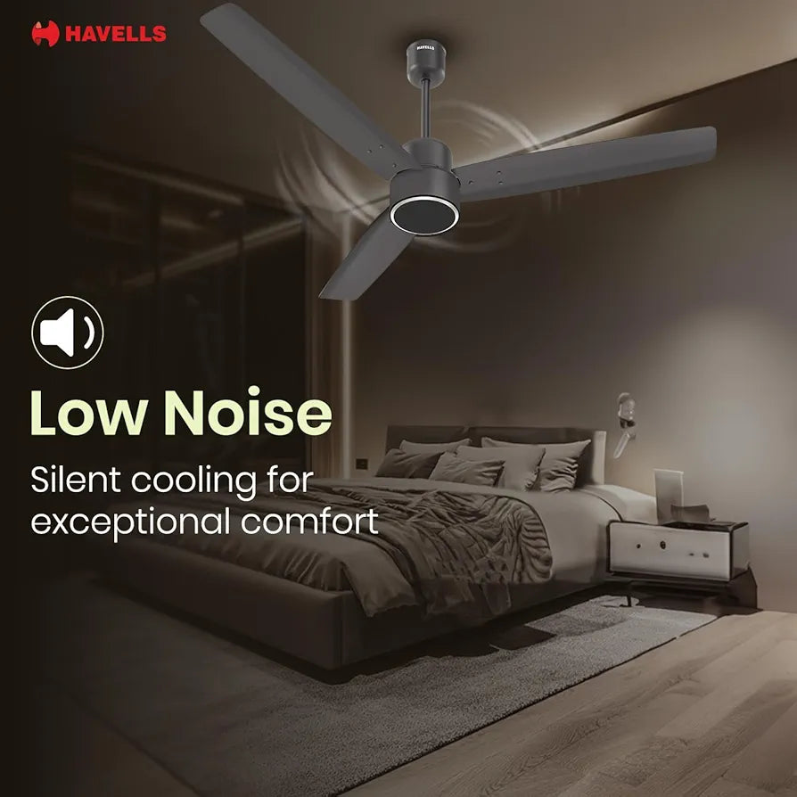 Havells FAB BLDC PRO Ceiling Fan 1200mm, 380 RPM, Savings upto 65%, Reverse Rotation, 4 Modes , Low Wattage 30W, Low Noise, Air Flow:225 CMM, 3 Year Warranty, Smoke Brown