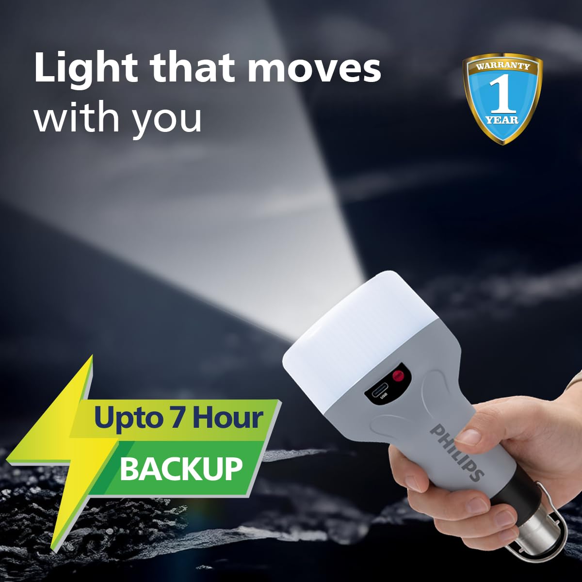 Philips Zenith 9W Portable Emergency Torch Light