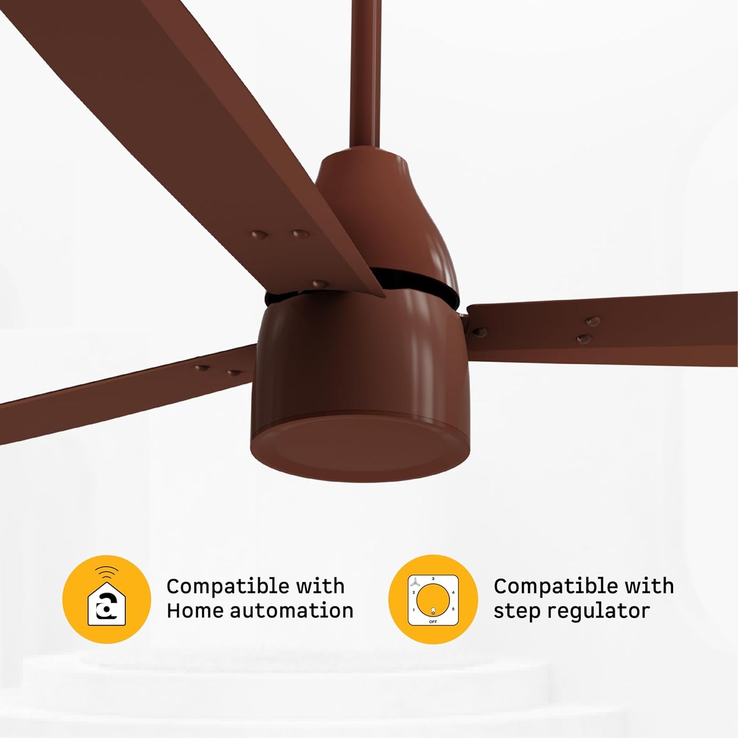 atomberg Renesa Prime 1200mm BLDC Ceiling Fan | Compatible with Step Regulator | BEE 5 star | High Air Delivery | Low Noise | Sleek Design | Power Saving | 3 Year Warranty| Gloss Brown