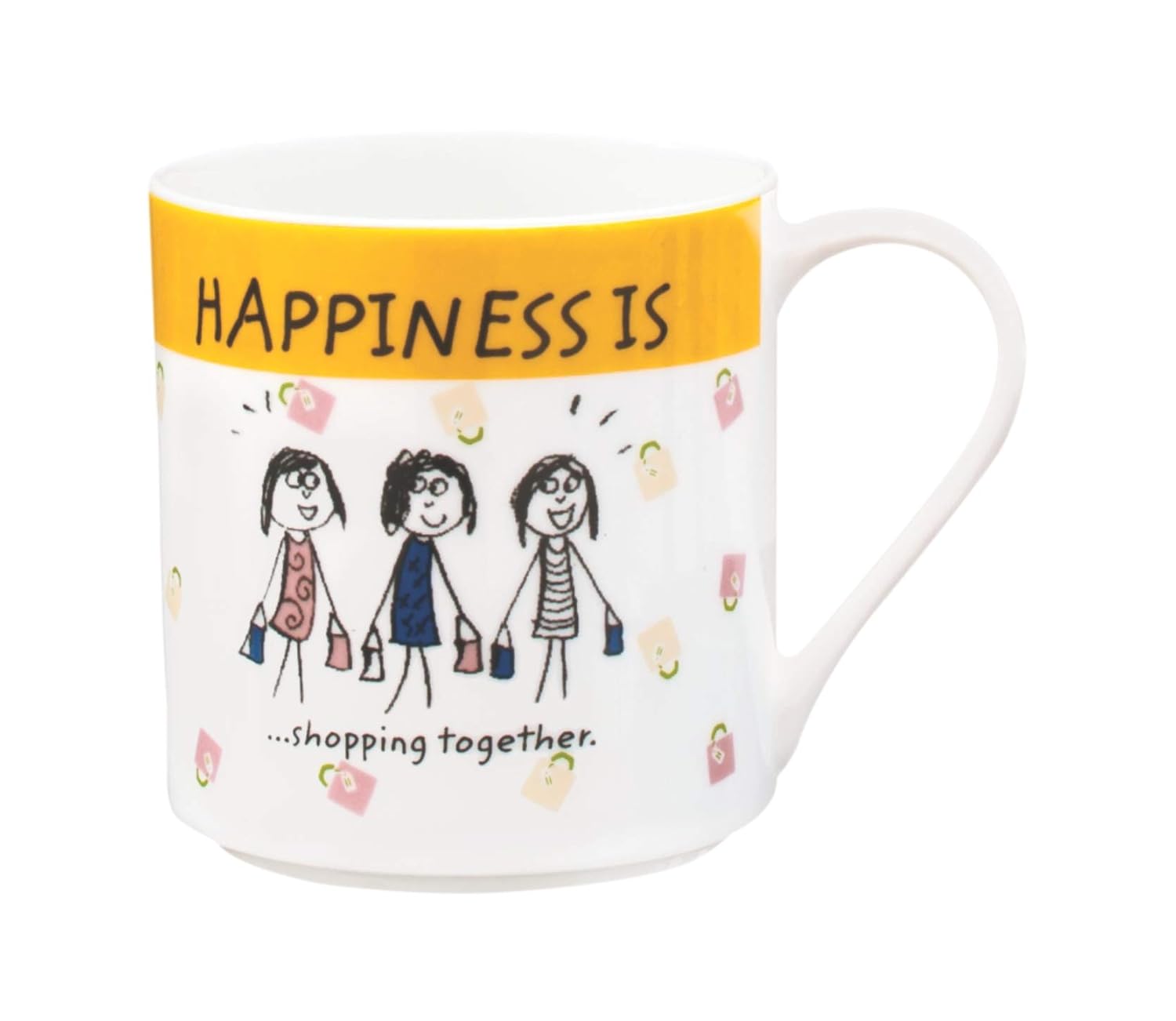 Clay Craft - Happiness is, Shopping Together, Coffee / Milk Mug 300ml, Multicolour