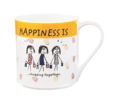 Clay Craft - Happiness is, Shopping Together, Coffee / Milk Mug 300ml, Multicolour