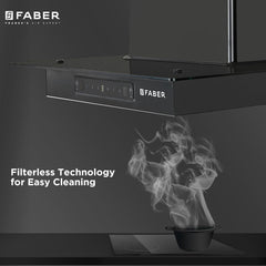 Faber 60cm 1200 m3/hr, Autoclean Chimney||Filterless|| 8Yr on Motor, 2Yr Comprehensive Warranty||Italian design - Made i