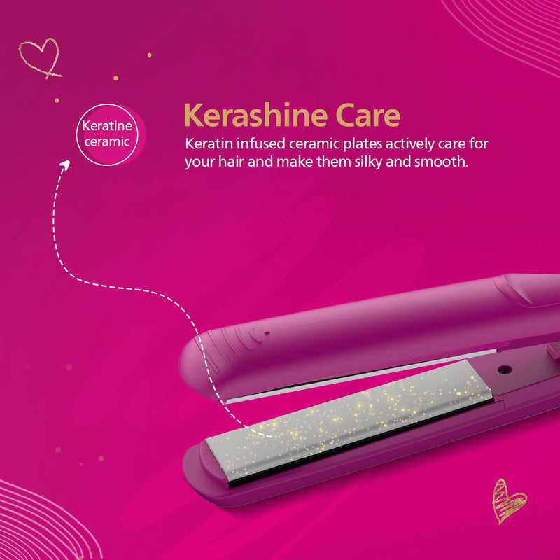 Philips Hair Straightener, Long-Lasting Salon like Results, Frizz Control,Shine (BHS252/00)