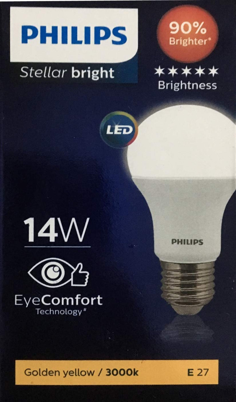 Philips 14-Watts e27 LED Yellow Bulb, Pack of 12