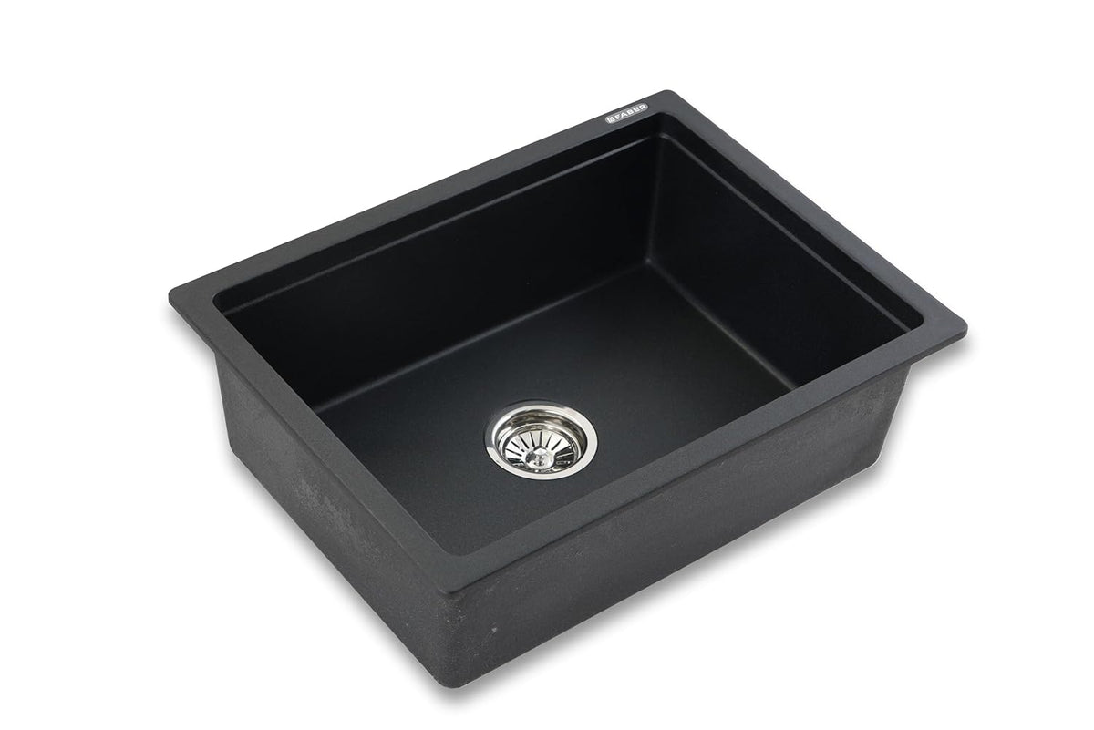 Faber Verona Ingranite24"X18"Single Bowl Sink|Includes Plumbing Waste Kit|25 Years Warranty|Silent,Scratch,Dent&Heat Res