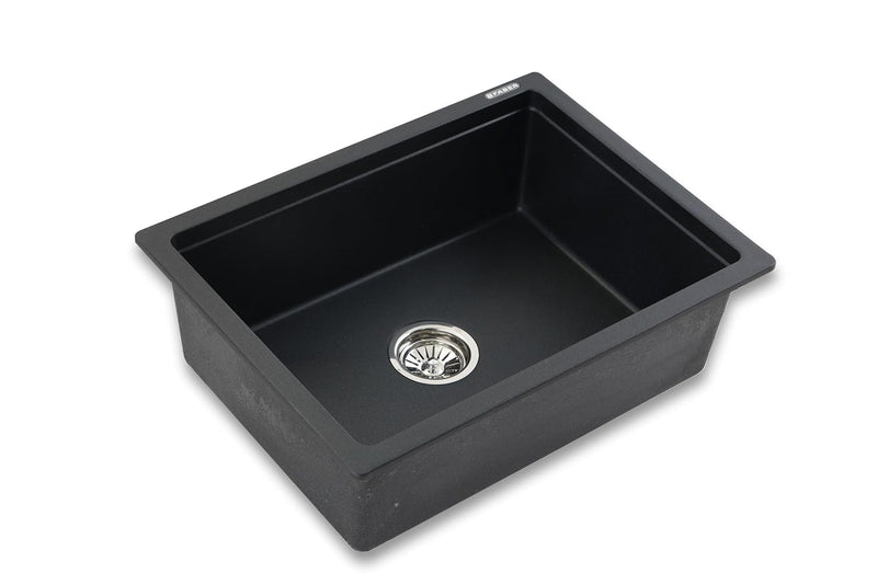 Faber Verona Ingranite24"X18"Single Bowl Sink|Includes Plumbing Waste Kit|25 Years Warranty|Silent,Scratch,Dent&Heat Res