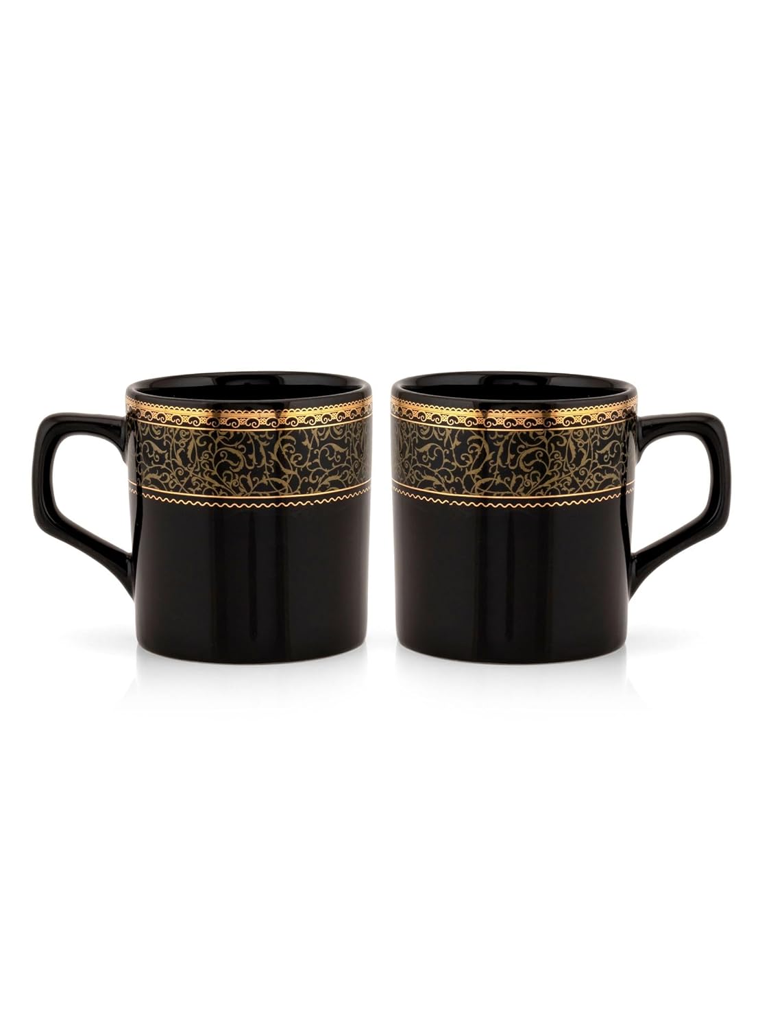 Clay Craft Fine Ceramic Printed Director Tea/Coffee Mugs Sets of 6-200 ml Each (BG 608), Tea Cup Set of 6, Microwave & Dishwasher Safe, Mugs for Coffee, Cups Set of 6, Ideal for Gifting