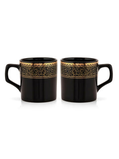 Clay Craft Fine Ceramic Printed Director Tea/Coffee Mugs Sets of 6-200 ml Each (BG 608), Tea Cup Set of 6, Microwave & Dishwasher Safe, Mugs for Coffee, Cups Set of 6, Ideal for Gifting