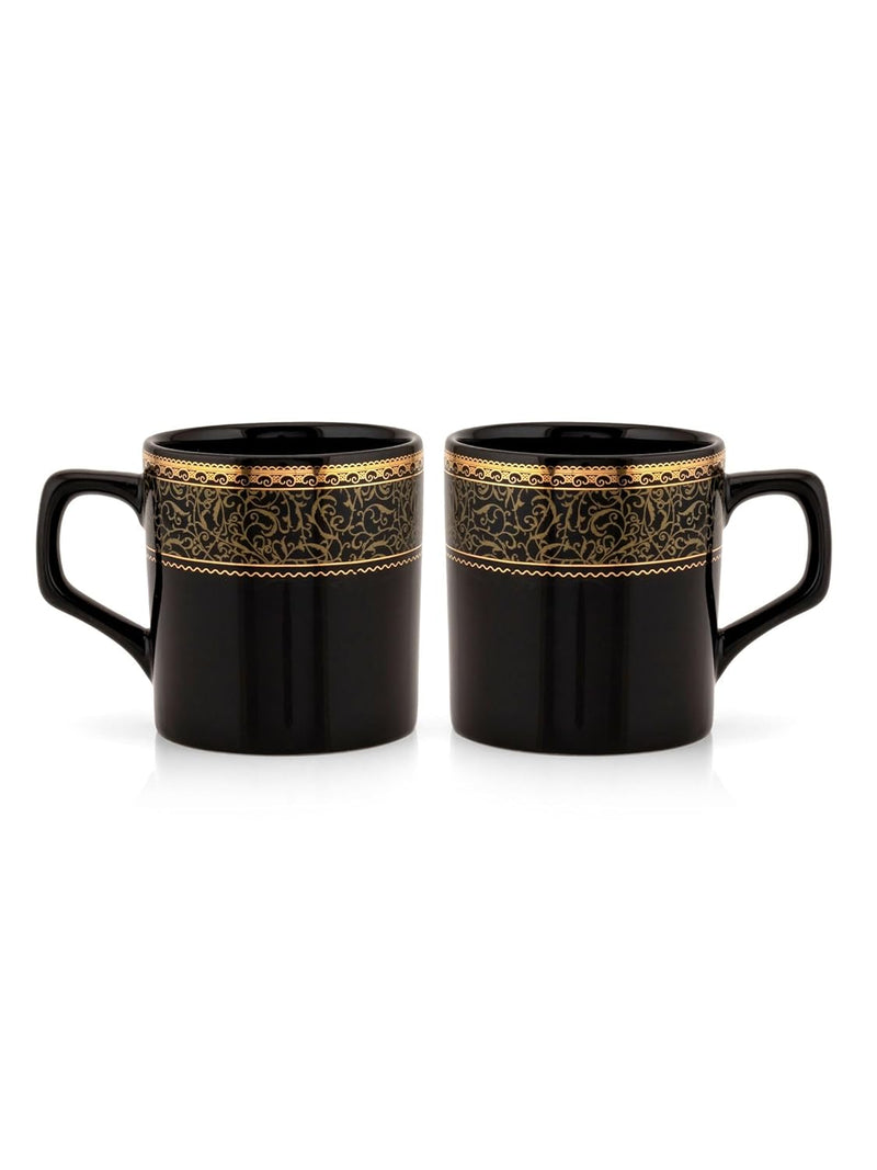 Clay Craft Fine Ceramic Printed Director Tea/Coffee Mugs Sets of 6-200 ml Each (BG 608), Tea Cup Set of 6, Microwave & Dishwasher Safe, Mugs for Coffee, Cups Set of 6, Ideal for Gifting