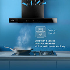 Glen Wall Mounted Ductless Kitchen Chimney 60cm (CH6052DFMSBFBL60)-4