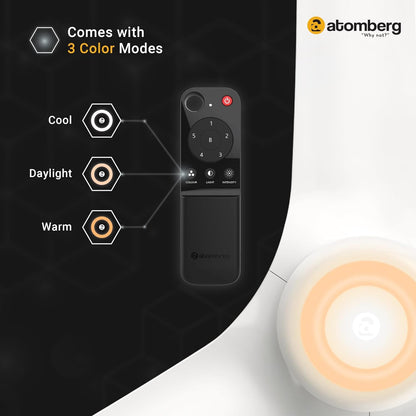 atomberg Aris Starlight 1200mm BLDC Ceiling Fan with Underlight, IoT & Remote Control | Smart Fan with Noiseless Operation (Marble White)