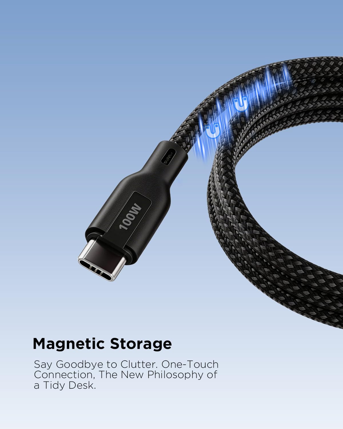 Philips 100W Magnetic Type C to Type C Fast Charging Cable (B0FMHXTT58)