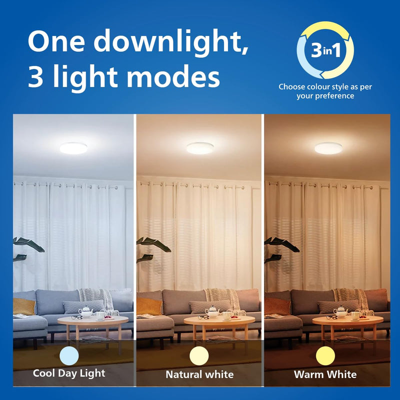Philips 15W 3in1 AstraGlow Round Surface LED Panel Light
