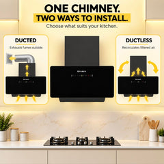 Faber Hood Trendy 90cm 1500 m³/hr BLDC Autoclean Slant Shape Chimney | Built In Oil Collector | Touch & Gesture Control 
