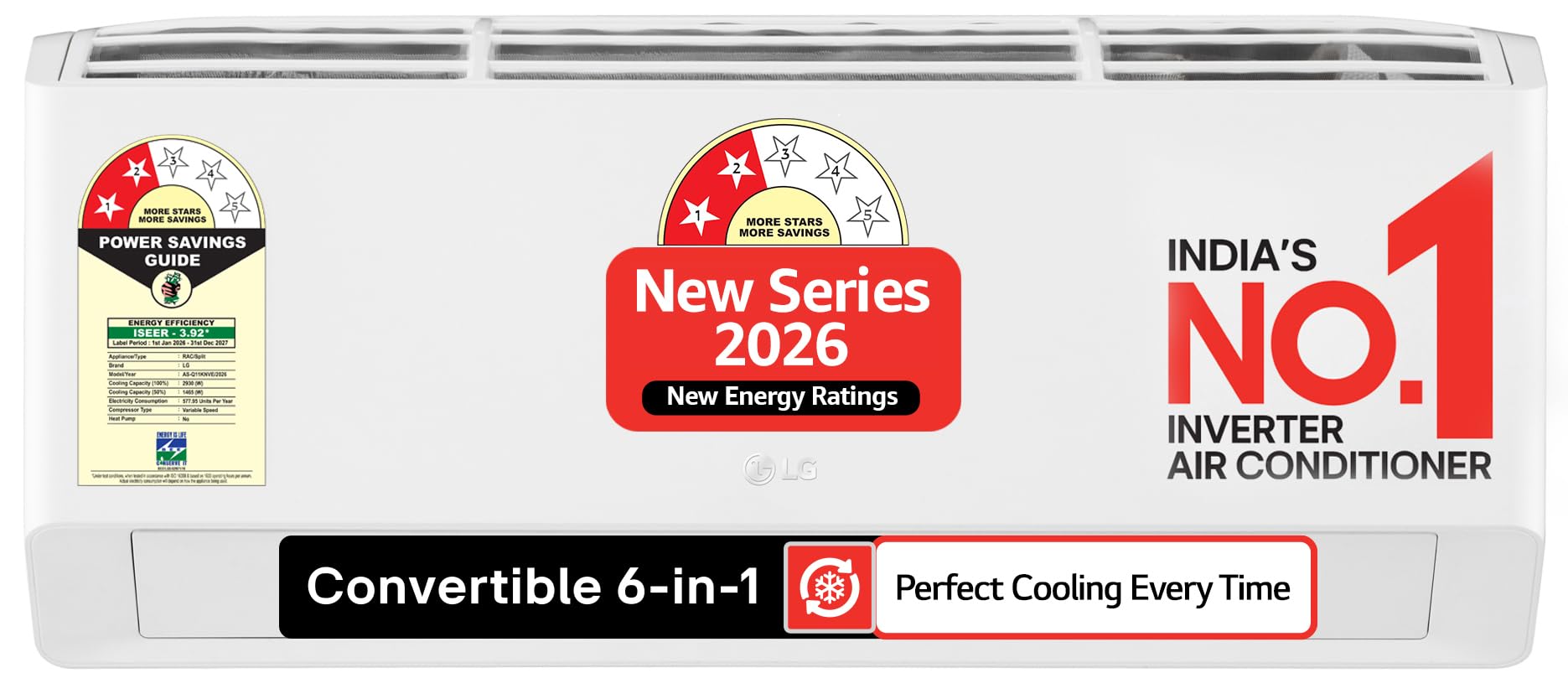 LG 1 Ton 5 Star AI Dual Inverter Split Ac (Copper, Super Convertible 6-In-1 Cooling, 4 Way Swing, HD Filter with Anti-Virus Protection, Faster Cooling & Energy Saving, TS-Q14YNZE, White)