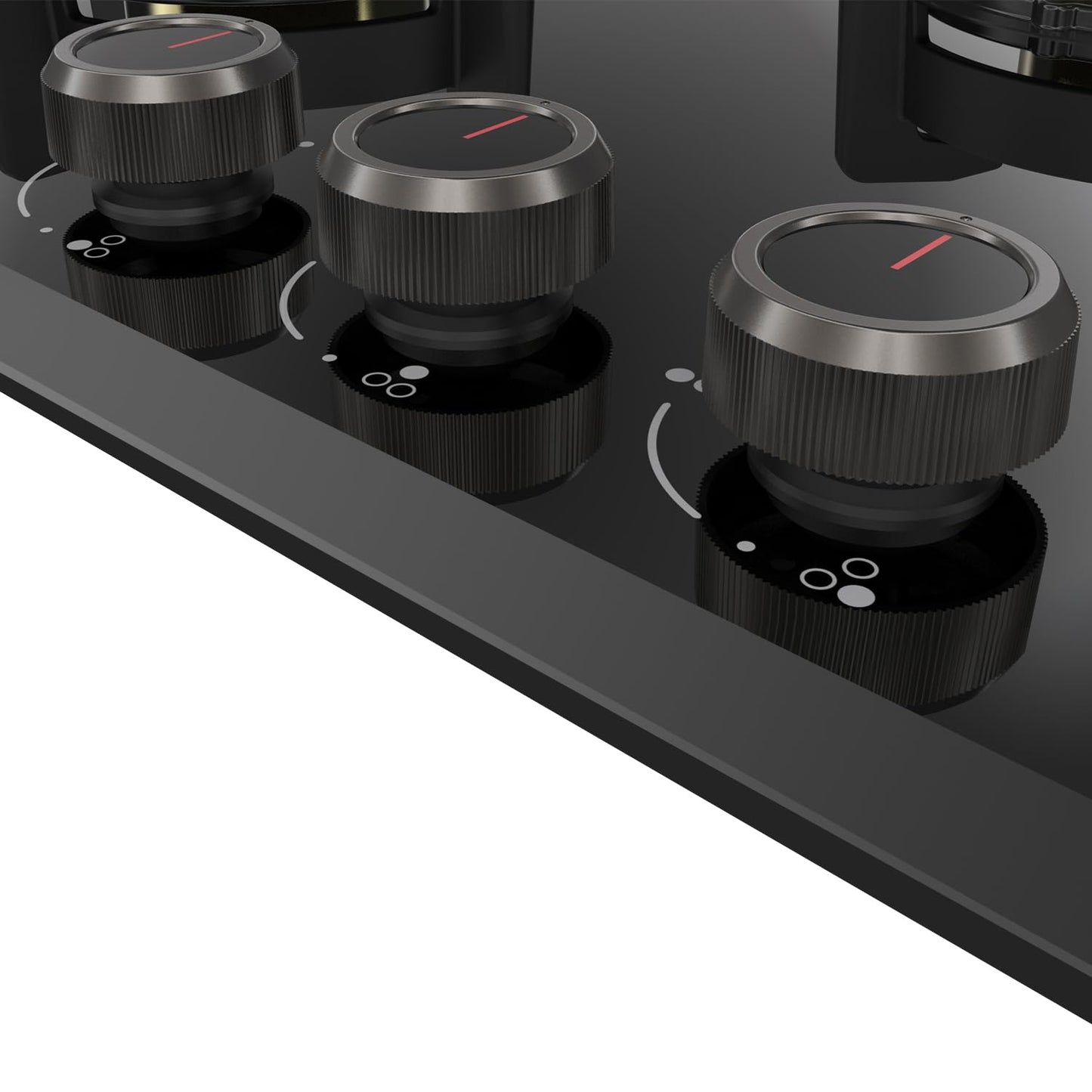 KAFF ASHFORD | Built-in Hob/Hobtop 3 Burners, 78 CM | Auto Ignition | Full Brass Burners with all Flame Failure Device, 8 MM Thick Toughened Glass | Black | ASF783