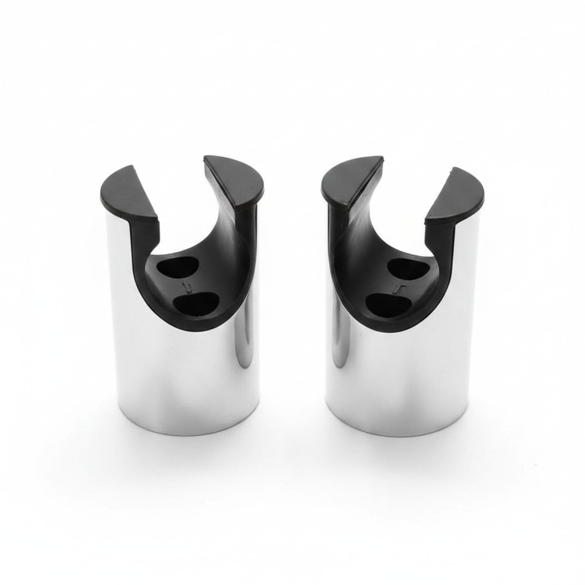 Plantex Hand Shower Holder for Bathroom/Adjustable Handheld Shower/Wand Holder/Wall Mount Bracket - Pack of 2 (Chrome & Black)
