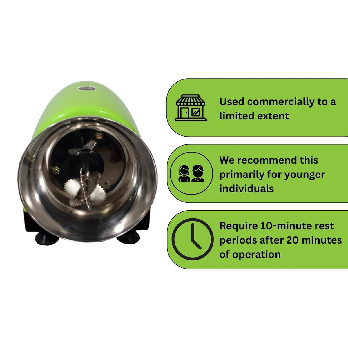 Sree Kitchen Equipments BEEMAX Domestic and Commercial Electric Coco Fast Grater Green Colour| 100 Watts, 750 RPM, 240V | Stainless Steel Blade | 2 Year Warranty | Perfect for Every House