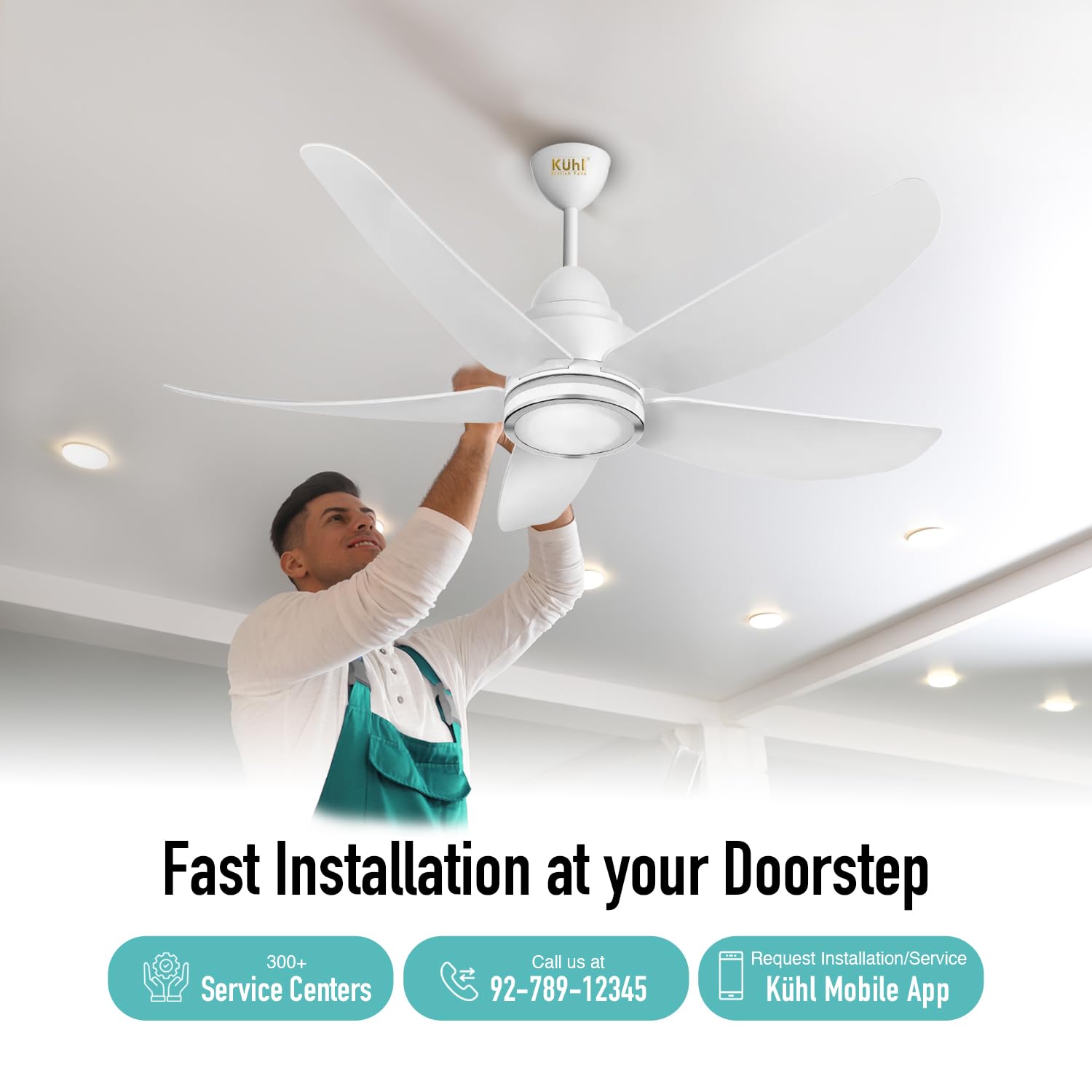 KUHL Luxus C5 1320mm Stylish 65% Power Saving BLDC Ceiling Fan with Remote|Night & Down Light|29W|BEE 5 Rated & ISI Marked|LowNoise|IoT Operate via Mobile & Alexa|Reverse Mode|Free Installation|White