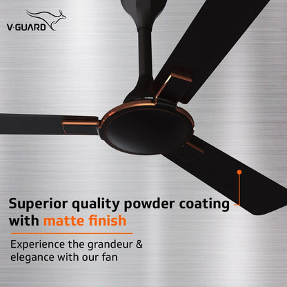 V-Guard Enlance VX Anti Dust High Speed Designer Ceiling Fan| Energy Efficient |1200mm Sweep | 340 RPM Speed l 100% Copper Motor | Dust Repellent Technology (CHOCO BROWN GLO)