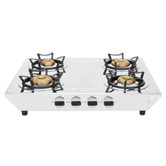 Faber high efficiency 4 Brass Burner with stainless steel top, ISI Certified gas stove, Manual Ignition,For LPG use only
