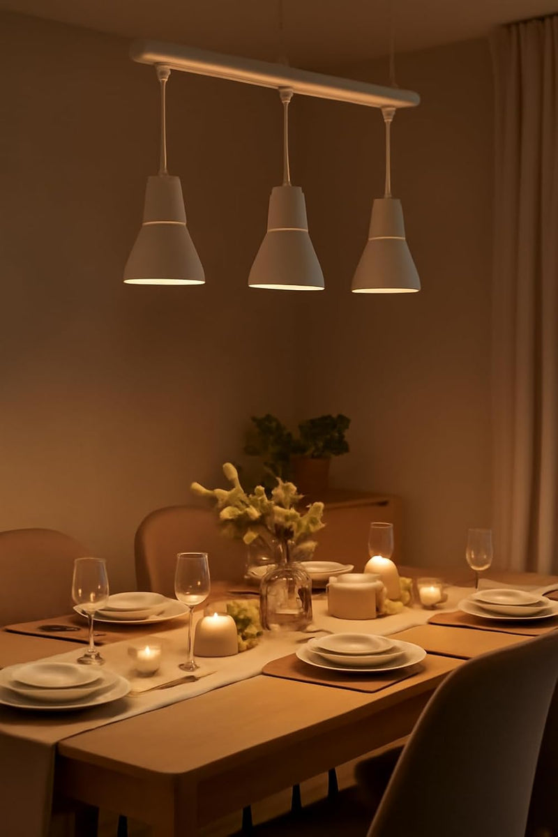 Philips 45053 Three Head Pendant White 3 X 9W, Decorative pendent for top of Dining Table and Breakfast