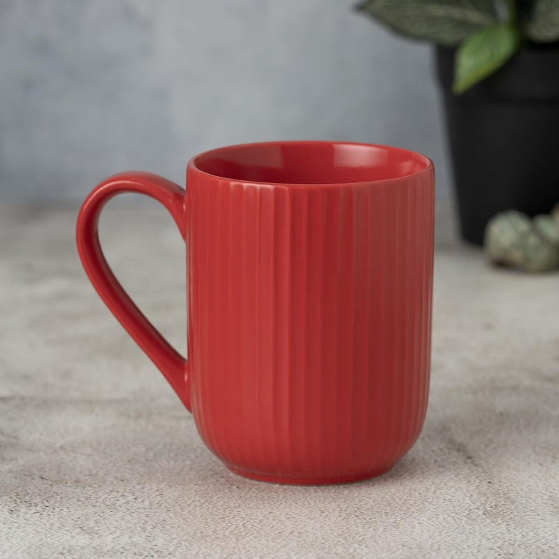 Clay Craft Fine Ceramic Linea Mustard Cups & Saucer, Set of 12, Cups for Tea & Coffee, Gift Set, Elegant Design for Home and Kitchen and Can Be Gifted to Your Loved Ones On Any Occassions