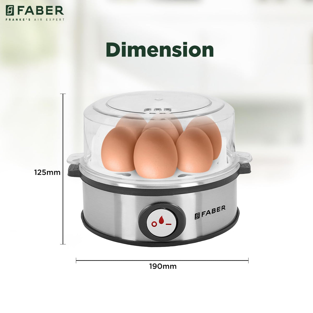 Faber Egg Boiler and Poacher | 7 Egg Capacity | Poach Egg | Steam Vegetables | Stainless Steel Body | Transparent Lid, 3