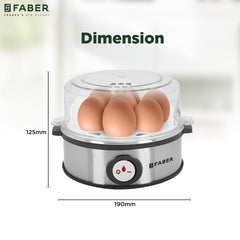 Faber Egg Boiler and Poacher | 7 Egg Capacity | Poach Egg | Steam Vegetables | Stainless Steel Body | Transparent Lid, 3