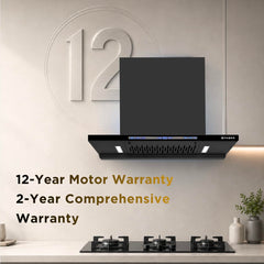 Faber SLIMX 75cm 1500m³/hr BLDC Autoclean Filterless T-Shape Chimney||Built In Oil Collector|Touch & Gesture Control|12Y