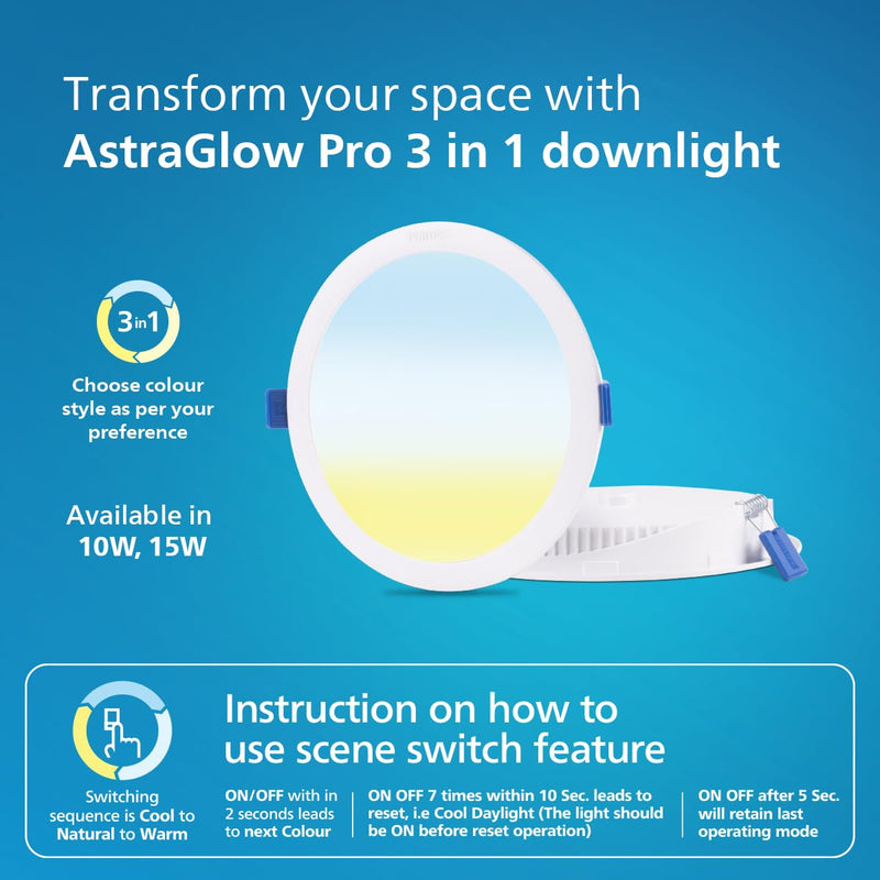Philips 15W 3in1 Round AstraGlow Pro LED Ceiling Light