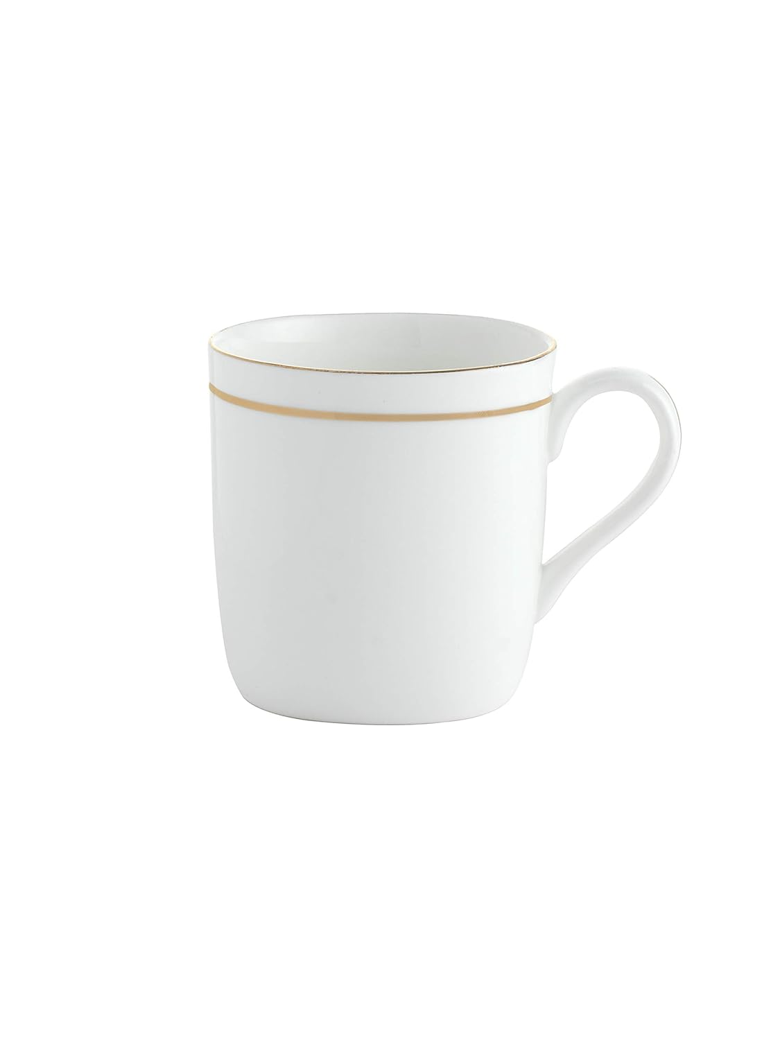 Clay Craft Elegant Gold Line Coffee/Tea Cups Set of 6 Perfect for Daily use 180 ml, White, Standard (Asian-Set of 6)