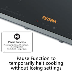 Hawkins Futura Dual Hob Induction Cooktop, 3600-W, Auto Cut-off, Child Lock, Intelligent Boil-Dry Protection, 20 Power Settings, Black (FIC2A1)