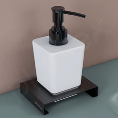 Plantex Shampoo Dispenser/Stainless Steel and ABS Soap Dispenser for Bathroom/Hand Wash Dispenser/Bathroom Accessories - Table Top (Black & ABS)-5