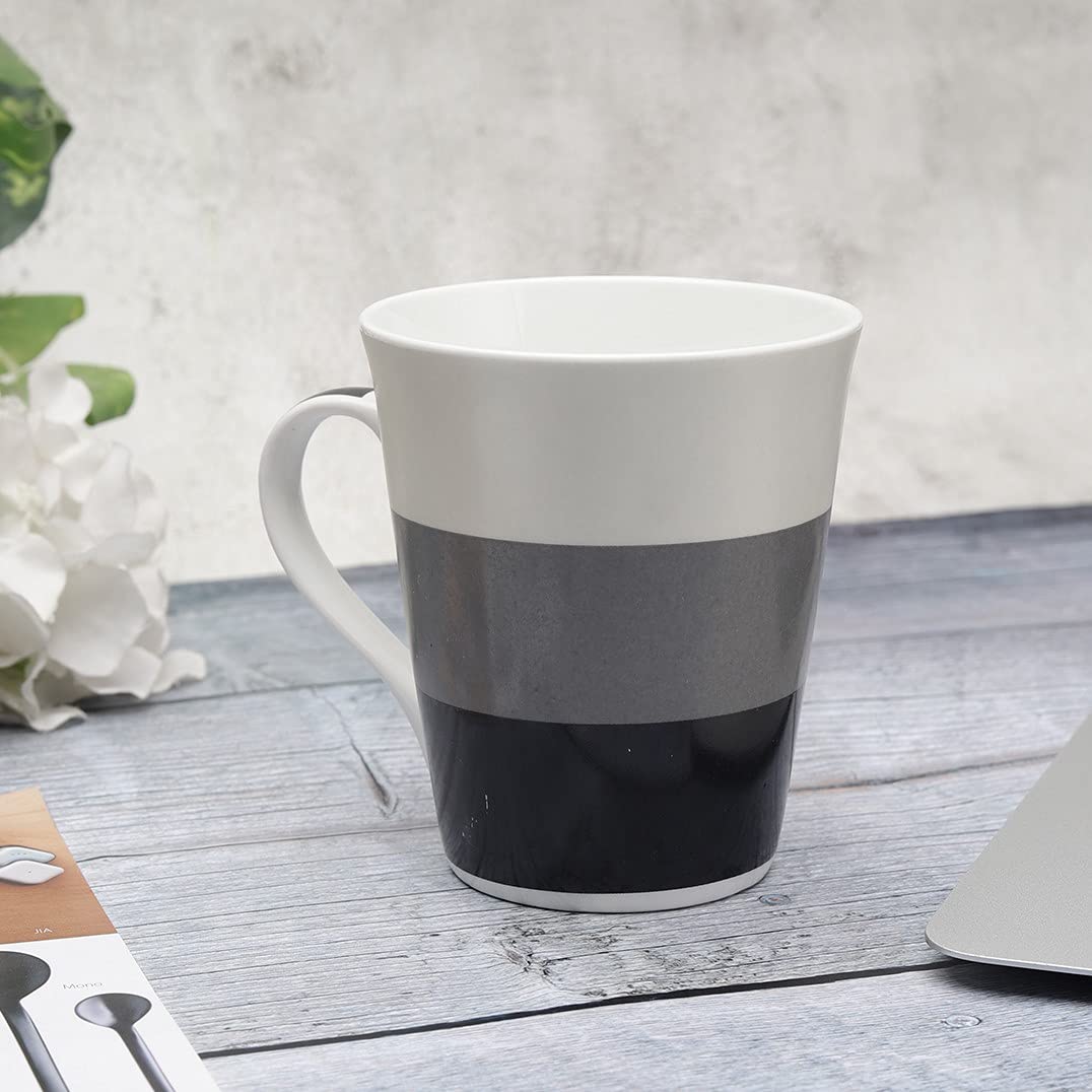 Clay Craft Bute Series Printed Design Ceramic Mug (Blue, Medium, 330ml, CC MM1 BUTE BU408)