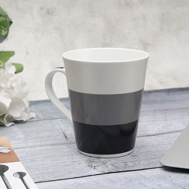 Clay Craft Bute Series Printed Design Ceramic Mug (Blue, Medium, 330ml, CC MM1 BUTE BU408)