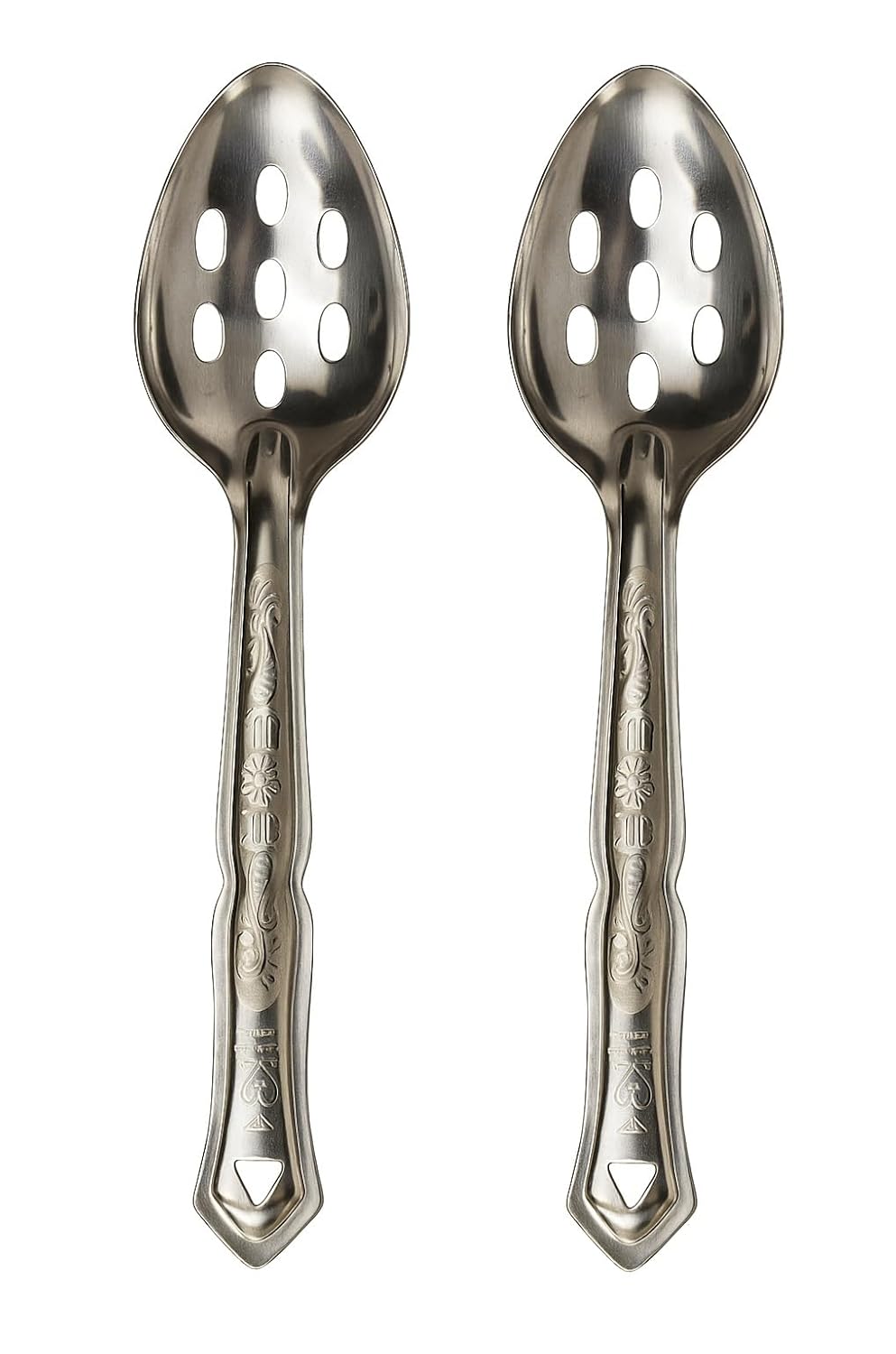 Dynore Stainless Steel Slotted/Plating/Pickle/Aachar Serving Spoon- Set of 2